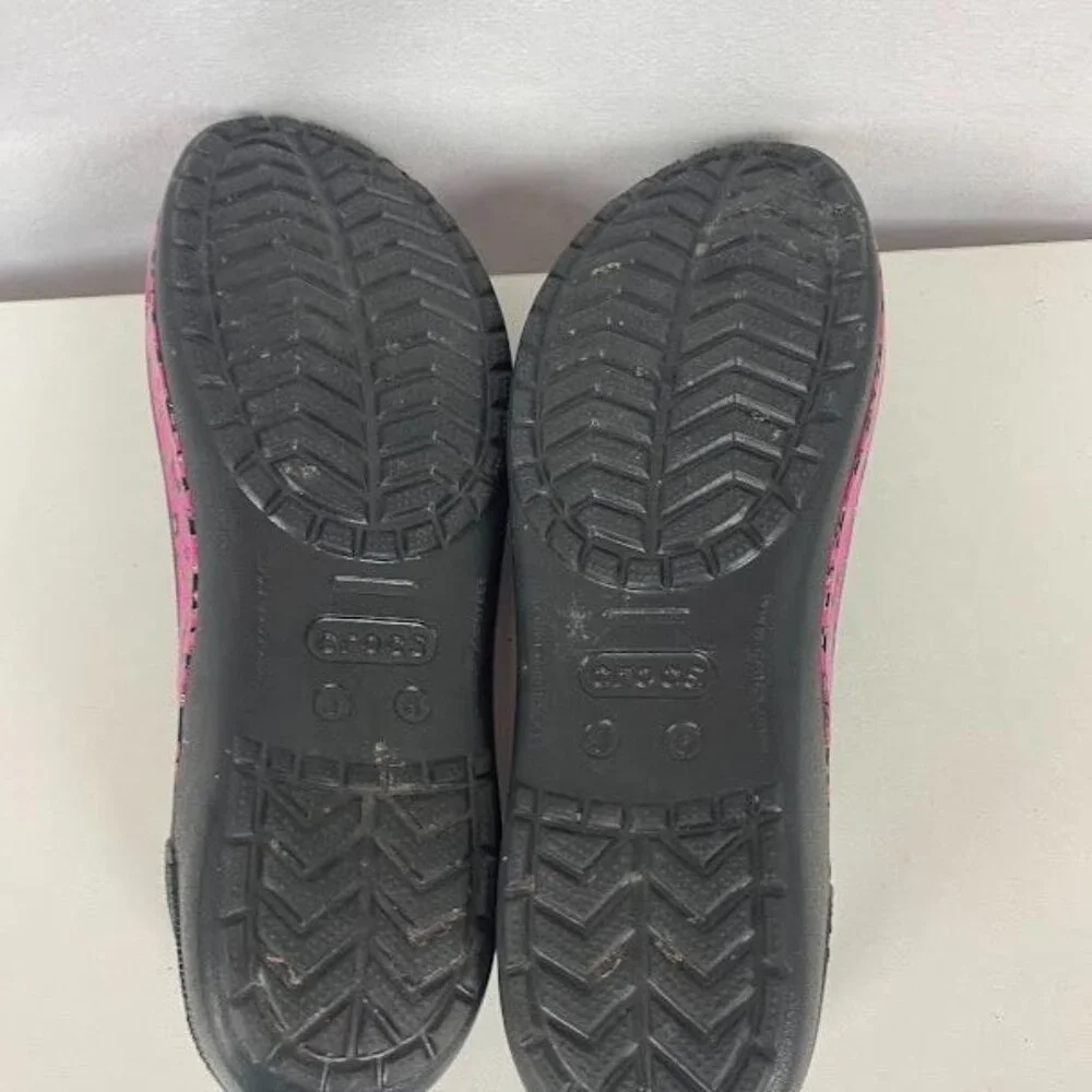 Crocs‎ Black Girls Kadee Rubber Mary Jane Flats Junior Size 6.